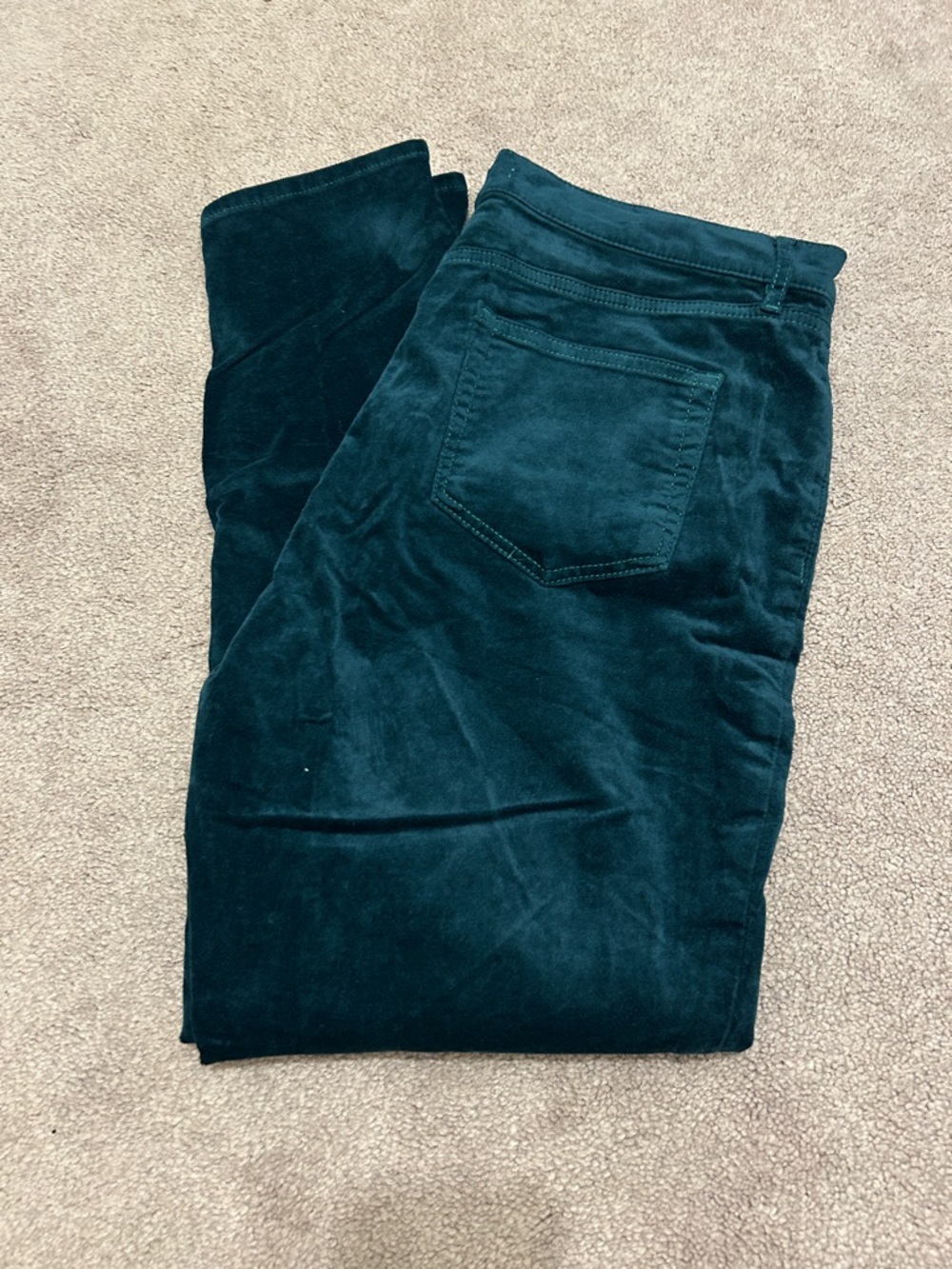 LOFT Women’s Green Velvet Skinny Pants